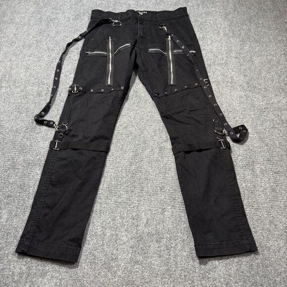 Levis Pants Mens 33x28.5 Black Goth Punk Emo Rock Grunge Skater 33 Jeans - Picture 1 of 9